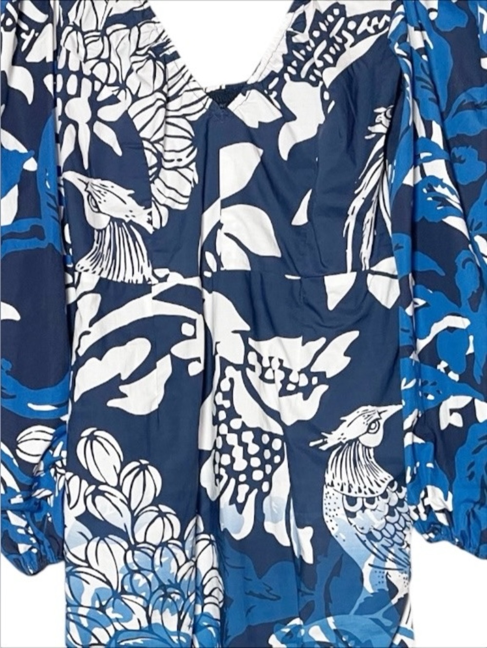 Anthropologie Roopa Pemmaraju Bird Floral Cotton Midi Dress Small Boho Resort - Picture 8 of 10